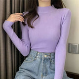 deanwangkt New Knitting Pullover Sweater Long Sleeve Bottom Shirt Slim Turtleneck Sweaters Autumn Winter Soft Blouse Jumpers For Women