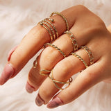 Bohemian Geometric Rings Set For Women Vintage Star Moon Flower Knuckle Finger Ring Women Girl Fashion Jewelry Gift