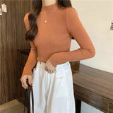 deanwangkt New Knitting Pullover Sweater Long Sleeve Bottom Shirt Slim Turtleneck Sweaters Autumn Winter Soft Blouse Jumpers For Women