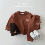 deanwangkt Fashion Toddler Baby Boys Girl Fall Clothes Sets Baby Girl Clothing Set Kids Sports Bear Sweatshirt Pants 2Pcs Suits Outfits