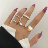 Bohemian Geometric Rings Set For Women Vintage Star Moon Flower Knuckle Finger Ring Women Girl Fashion Jewelry Gift