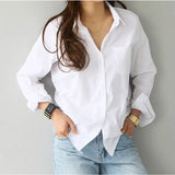 deanwangkt Cotton Blouse White Shirt Fashion Women Blusas Mujer De Moda OL Style Tops Casual Ladies Long Sleeve Shirts and Blouses