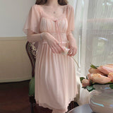 Sleepwear Women Nightwear Women's Sweet New Summer Long-sleeved Sexy Lace Home Clothes Night Gown Sleep Dress