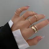 Bohemian Geometric Rings Set For Women Vintage Star Moon Flower Knuckle Finger Ring Women Girl Fashion Jewelry Gift