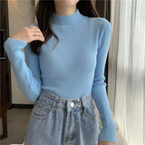 deanwangkt New Knitting Pullover Sweater Long Sleeve Bottom Shirt Slim Turtleneck Sweaters Autumn Winter Soft Blouse Jumpers For Women