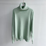 Christmas Gift Deanwangkt Autumn Winter Women's Sweater 15% Wool Green Turtleneck Sweater Knitted Tops Jumper Korean Clothes