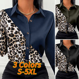 deanwangkt ZANZEA Autumn Women Full Sleeve Blouse Blusa Leopard stitching Lapel Chemise Bohemian Fashion Elegant Work OL Party Retro Tops