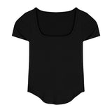 deanwangkt Color Slim Tshirt Short Sleeve Tees Women  Summer Y2k Crop Tops Female Korean Style Design Fashion Sexy Blouse Chic