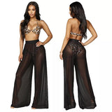 Bkning Swimsuit Cover Up Pants For Women Mesh Sheer Beach Sexy Swimwear Coverup Pant See Through Swim Bikini Bathing Suit