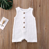 deanwangkt 0-24M Summer Solid Rompers Newborn Infant Baby Girl Boy Outfit Cotton Romper Jumpsuit Bebe Kids Ropa Sleevless Casual Clothes