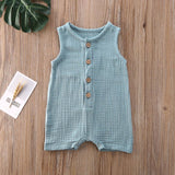 deanwangkt 0-24M Summer Solid Rompers Newborn Infant Baby Girl Boy Outfit Cotton Romper Jumpsuit Bebe Kids Ropa Sleevless Casual Clothes