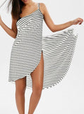 deanwangkt Women Beach Dress Sexy Sling  Wear Dress Sarong Bilini Cover Up Warp Pareo Dresses Backless  Swimwear Femme 5XL Plus Size stripe