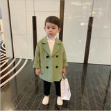 deanwangkt Baby Boy Girls Woolen Jacket Long Double Breasted Warm Infant Toddle Lapel Tweed Coat Spring Autumn Winter Baby Outwear Clothes