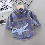 deanwangkt  Kids Shirt Clothes Spring Thin Blouses Clothing Infant Boy Plaid Cotton Tops 1 2 3 4 Years Kids Long Sleeves Shirt