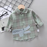 deanwangkt  Kids Shirt Clothes Spring Thin Blouses Clothing Infant Boy Plaid Cotton Tops 1 2 3 4 Years Kids Long Sleeves Shirt