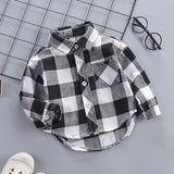 deanwangkt  Kids Shirt Clothes Spring Thin Blouses Clothing Infant Boy Plaid Cotton Tops 1 2 3 4 Years Kids Long Sleeves Shirt