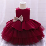 Infant Baby Girl Dresses Girl Ball Gown Tutu Princess Dress Sequin Bow Baby Girl Dress 1st Birthday Wedding Party Dress