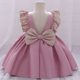 Infant Baby Girl Dresses Girl Ball Gown Tutu Princess Dress Sequin Bow Baby Girl Dress 1st Birthday Wedding Party Dress