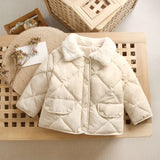 deanwangkt  New Winter Children's Warm Cotton Jackets Girls Clothes Kids&Babys Rabbit Fur Collar Coats Korean Style For Boys Outerwears