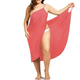 Women Beach Dress Sexy Sling Beach Wear Deep V Neck Dress Sarong Bikini Cover-Ups Wrap Pareo Towel Flower Open-Back Hot Selling