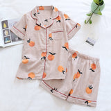 deanwangkt  Pyjamas Women 100% Cotton Short Sleeves Ladies Pajama Sets Shorts Cute Cartoon Print Japanese Simple Sleepwear Homewear Pijamas