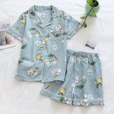 deanwangkt  Pyjamas Women 100% Cotton Short Sleeves Ladies Pajama Sets Shorts Cute Cartoon Print Japanese Simple Sleepwear Homewear Pijamas