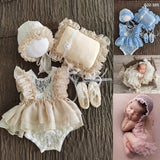 deanwangkt 0-3Month Baby Newborn Photography Props Baby Hat Baby Girl Lace Romper Bodysuits Outfit  Photography Clothing