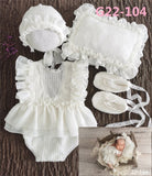 deanwangkt 0-3Month Baby Newborn Photography Props Baby Hat Baby Girl Lace Romper Bodysuits Outfit  Photography Clothing