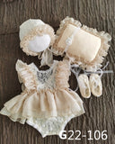 deanwangkt 0-3Month Baby Newborn Photography Props Baby Hat Baby Girl Lace Romper Bodysuits Outfit  Photography Clothing