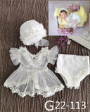 deanwangkt 0-3Month Baby Newborn Photography Props Baby Hat Baby Girl Lace Romper Bodysuits Outfit  Photography Clothing