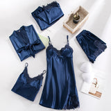 deanwangkt Women Robe Set Satin Sleepwear Lace Kimono Bathrobe Gown Sexy Nightwear Home Clothes Silky Bride Bridesmaid Dressing