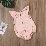 Baby Girls Romper Summer Infant Unisex Newborn Sleeveless Girls Print One-pieces Jumpsuit Baby Cotton Linen Soft Clothes Outfits