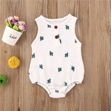 Baby Girls Romper Summer Infant Unisex Newborn Sleeveless Girls Print One-pieces Jumpsuit Baby Cotton Linen Soft Clothes Outfits