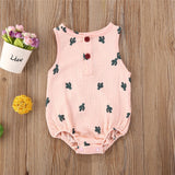 Baby Girls Romper Summer Infant Unisex Newborn Sleeveless Girls Print One-pieces Jumpsuit Baby Cotton Linen Soft Clothes Outfits