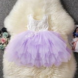 Flower Newborn Baby Dress New Summer Cute Baby Girls Clothes Tulle Lace Infant XMAS Party Clothing 1 Year Birthday Dress