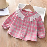 deanwangkt  Kids Shirt Clothes Spring Thin Blouses Clothing Infant Boy Plaid Cotton Tops 1 2 3 4 Years Kids Long Sleeves Shirt