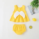 deanwangkt NEW Newborn Baby Girls Clothes Sleeveless Dress+Briefs 2PCS Outfits Set Striped Printed Cute Clothing Sets Summer Sunsuit 0-24M