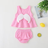 deanwangkt NEW Newborn Baby Girls Clothes Sleeveless Dress+Briefs 2PCS Outfits Set Striped Printed Cute Clothing Sets Summer Sunsuit 0-24M