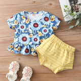 deanwangkt NEW Newborn Baby Girls Clothes Sleeveless Dress+Briefs 2PCS Outfits Set Striped Printed Cute Clothing Sets Summer Sunsuit 0-24M