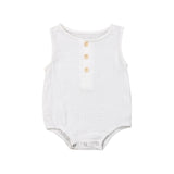 deanwangkt 0-24M Summer Solid Rompers Newborn Infant Baby Girl Boy Outfit Cotton Romper Jumpsuit Bebe Kids Ropa Sleevless Casual Clothes