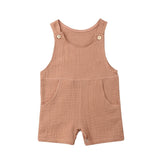 deanwangkt 0-24M Summer Solid Rompers Newborn Infant Baby Girl Boy Outfit Cotton Romper Jumpsuit Bebe Kids Ropa Sleevless Casual Clothes