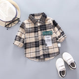 deanwangkt  Kids Shirt Clothes Spring Thin Blouses Clothing Infant Boy Plaid Cotton Tops 1 2 3 4 Years Kids Long Sleeves Shirt