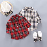 deanwangkt  Kids Shirt Clothes Spring Thin Blouses Clothing Infant Boy Plaid Cotton Tops 1 2 3 4 Years Kids Long Sleeves Shirt