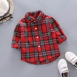 deanwangkt  Kids Shirt Clothes Spring Thin Blouses Clothing Infant Boy Plaid Cotton Tops 1 2 3 4 Years Kids Long Sleeves Shirt