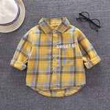 deanwangkt  Kids Shirt Clothes Spring Thin Blouses Clothing Infant Boy Plaid Cotton Tops 1 2 3 4 Years Kids Long Sleeves Shirt