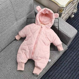 deanwangkt Newborn Girl Jumpsuit Hooded Winter Infant Overalls Baby Born Clothes Boy Warm Snowsuit Coat Kid Bear Romper Toddler Outerwear