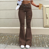 deanwangkt Y2k Blue Ripped Baggy Flare Pants Women High Waist Harajuku Wide Leg Denim Jeans Mom Female Streetwear Harajuku Trousers