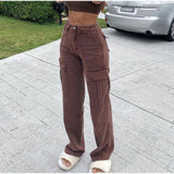 deanwangkt Y2K Low Rise Staright Cargo Jeans Wrap Belt Retro Denim Pants Ruched Drawstring Women Denim Trousers Street Indie Aesthetic Jean