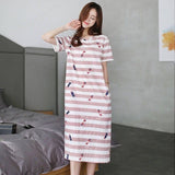 deanwangkt  Women Short Sleeve Sleepwear Cotton Night Gowns Summer Cartoon Nightgowns Home Wear Girls Sleep Lounge Sleeping Dress