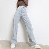 deanwangkt Woman Jeans  New Fashion Straight Pants High Waist Casual Mom Baggy Jean Female Full Length Loose Denim Boyfriend Trouser